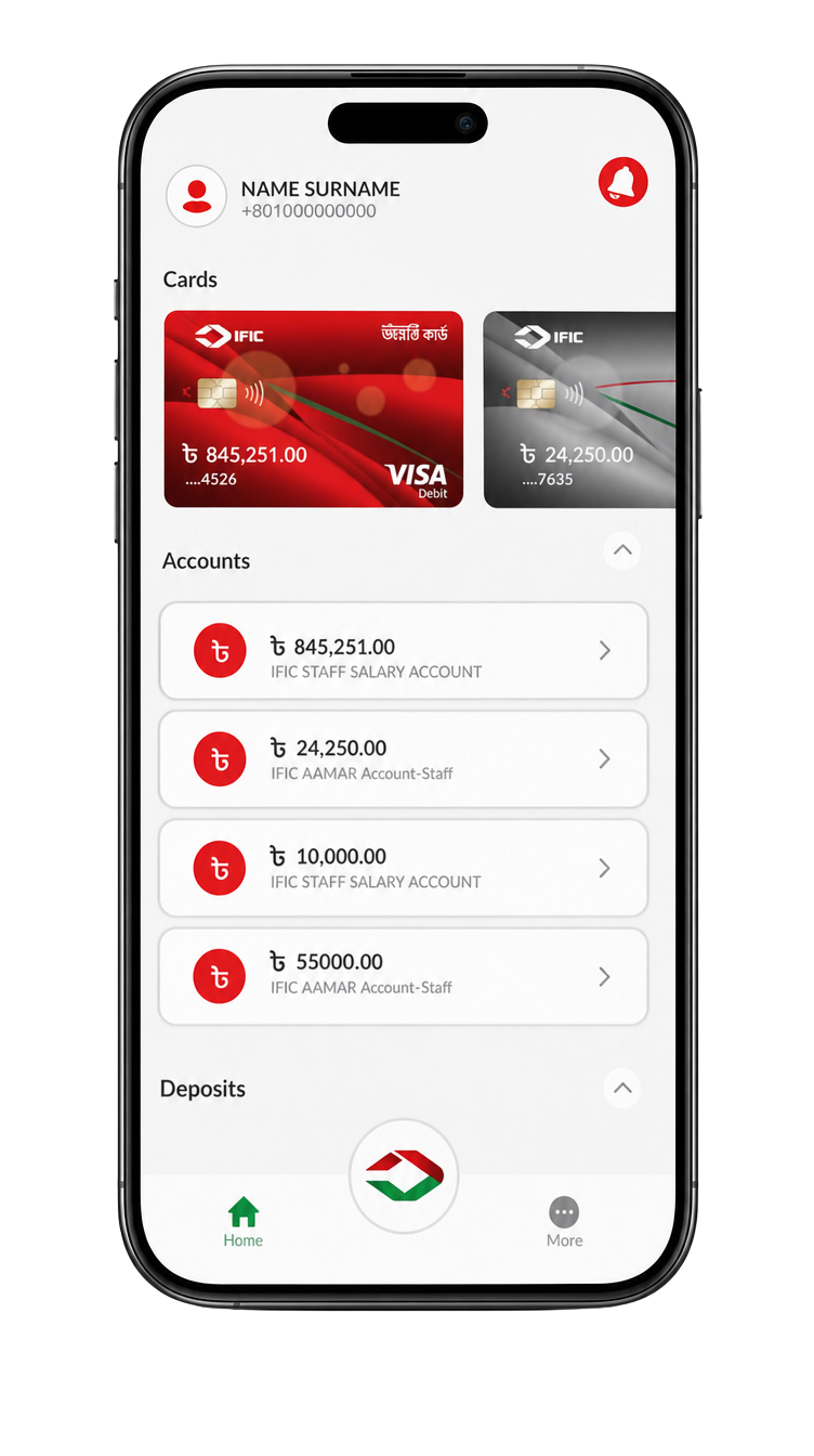 Aamar Bank mobile app on a smartphone